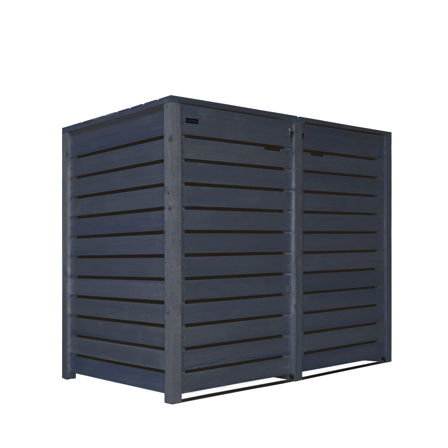 Mülltonnenbox 2 Tonnen 120L für KLEINE Tonnen Mülltonnenverkleidung HH imprägniert in anthrazit Mülltonnecontainer Mülltonnenabdeckung Holz mit Rückwand