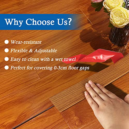 Floor Transition Strip Floor Cover Strips Self Adhesive Flooring Transitions Laminate Floor Strip 2" Wide Vinyl Floor Flat Divider Strip Elegant Wood Grain Design (10Ft, Light Brown) #TOP4