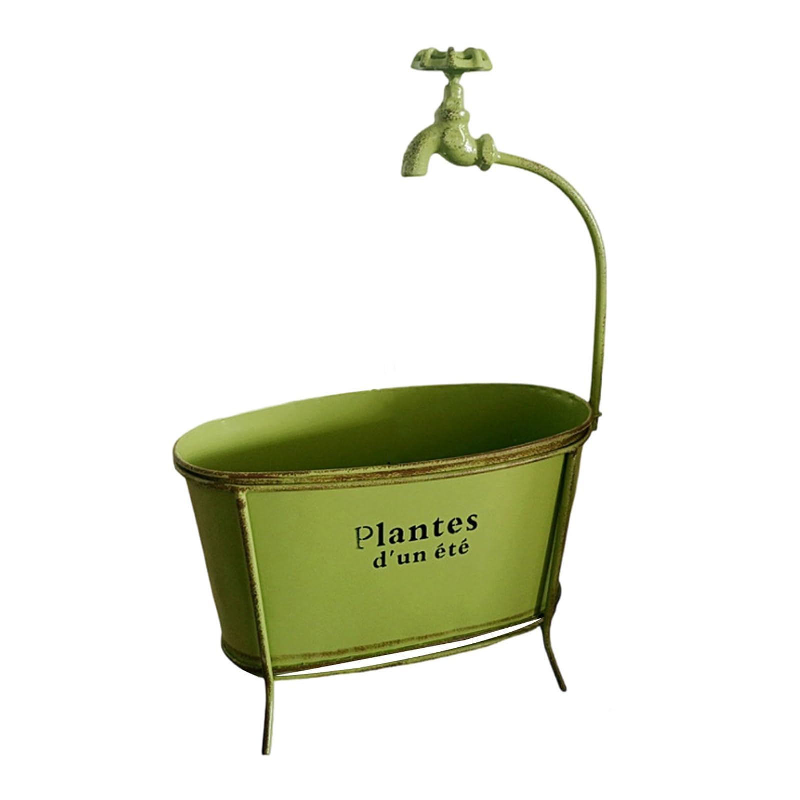 Jardinière ovale avec bec décoratif à pieds hauts pour fleurs d'extérieur