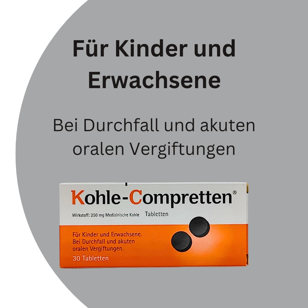 Atkivkohle Tabletten 3x 30 Tabletten I bei Durchfall und akuten oralen Vergiftungen I Diarrhoe I Magen-Darm-Beschwerden I Entgiftung I Spar-Set plus Pharma Perle give-away