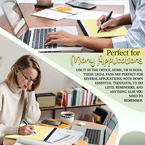 Emraw Yellow Legal Pads 8.5 X 11.75 – Canary Yellow Micro Perforated Edge Legal Ruled Universal 50 Sheets Letter Size Writing Pad (Pack Of 3) #TOP3