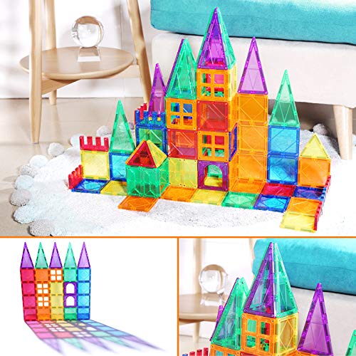 PLUMIA Magnets for Kids STEM Learning Toys 3D Building Magnetic Blocks Construction Magnet Toys for 3 Years Old Boys and Girls – 56 Pieces
