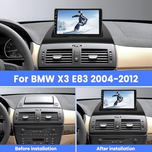 Image of [2G+64G] Car Radio for BMW X3 E83 2004 2005 2006 2007 2008 2009 2010 2011 2012, Android 13 Touch Screen Car Play Stereo, Carplay /Android Auto /EQ Audio /Bluetooth /SWC