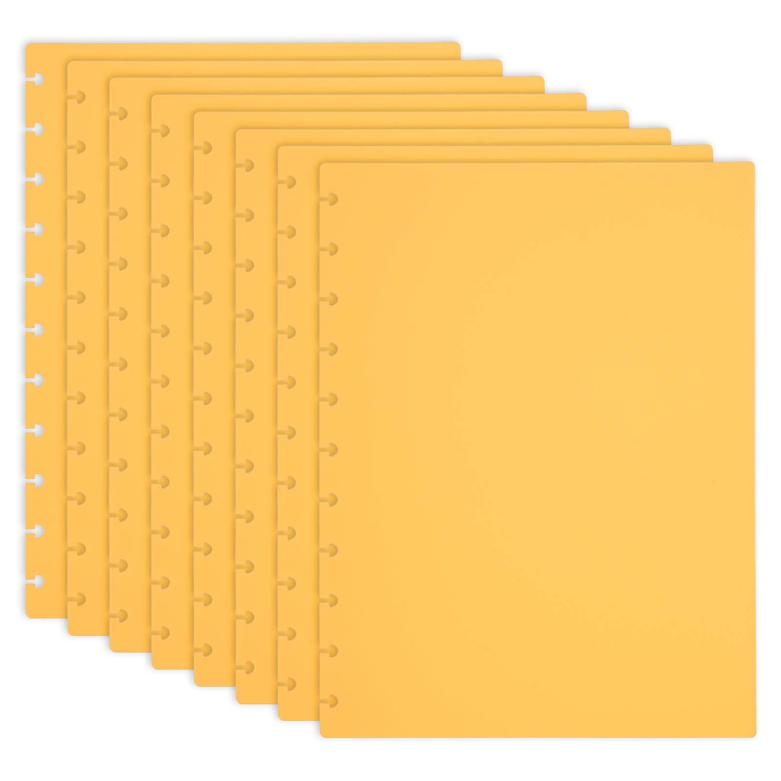 PATIKIL 4 Pair Discbound Notebook Cover, 8.74" x 11.26" Letter Size PP Disc Planner Cover for Arc Notebook Happy Planner Office Product, Yellow