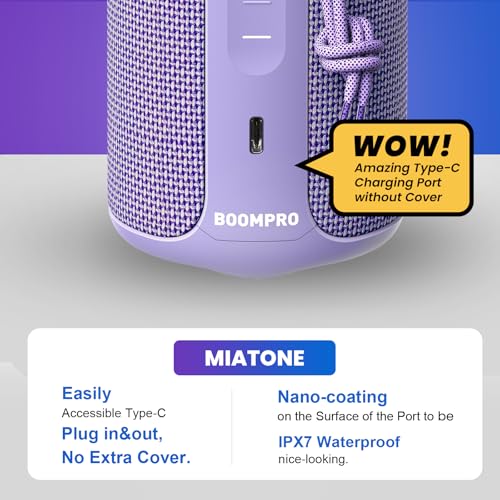 Image of Boompro Bluetooth Speaker 36W Stereo Sound Bass Girl Woman Present - Purple