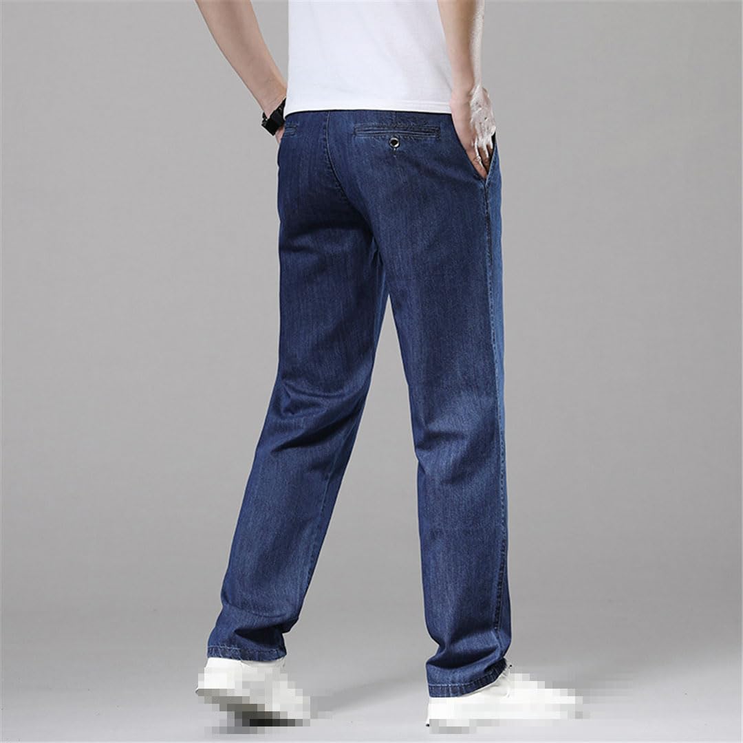 Vogrtcc Pantalones Vaqueros para Hombre Pantalones De Mezclilla Rectos Sueltos Finos Pantalones De Negocios De Gran Tamaño