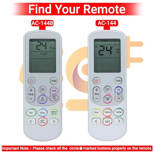 Image of Electronic Spices AC Remote | Compatible with Samsung AC (Model AC-144) with AAA Batteries