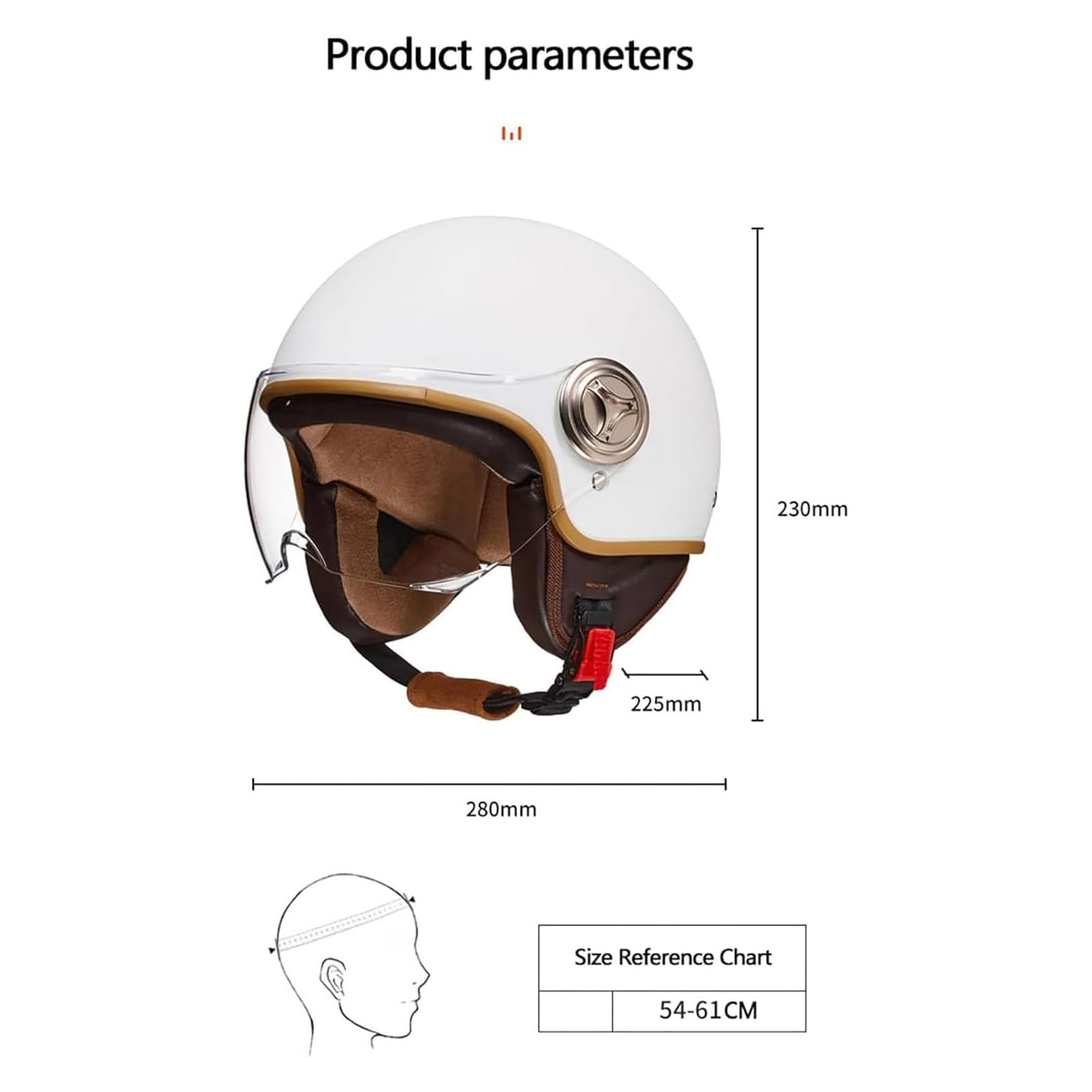 Casco integrale Casco jet Brain - Casco jet DOT/ECE Casco moto retrò Cruiser Chopper Scooter Crash Jet Casco semiguscio per uomo Donna