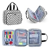 Luxja Costurero Grande, Organizador para Accesorios de Máquina Coser, Bolsa para Accesorios de Máquina Coser para el Hombro, Patente Pendiente(Sin Accesorios), Puntos Grises