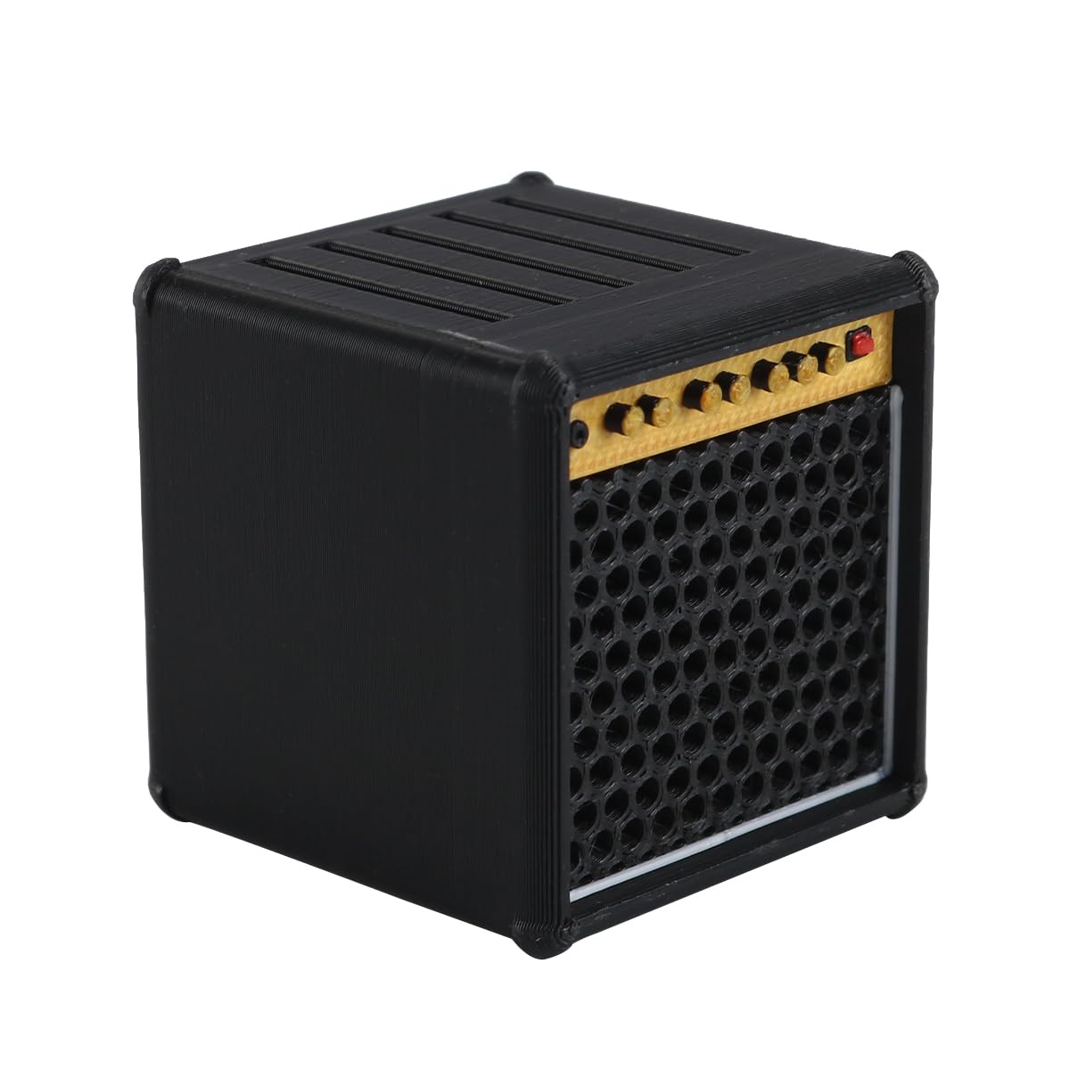 Enwye 3D Printed Pick Storage Box Guitar Holder 5 Slots 3D Printed Amp Speaker Shape Guitar Pick Case for Ukulele Players Lovers Black - Image 4