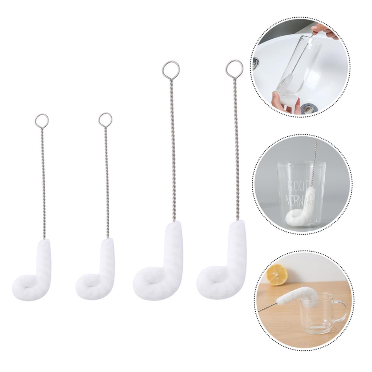 minkissy Narrow Bottle Brush 8 Pcs Cleaning Brush Water Bottle Cleaner Long Brush Bottle Scrubbing Brush Paintbrush Cleaners Bottle Cup Brush Cleaner