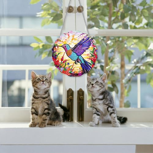 GADITIEK 5d Diamond Painting Kit for Adults, DIY Double Sided Hummingbird Diamond Art Accessories, Craft Kit, Crystal Art Kit, Sun Catchers, Small Hanging Ornament for Windows Garden Decoration - Image 5