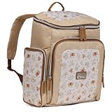 Disney Mochila para fraldas com trocador Ursinho Pooh – Bolsa de bebê de nylon de 40 cm para pais, porta-mamadeiras isoladas, vários bolsos de armazenamento