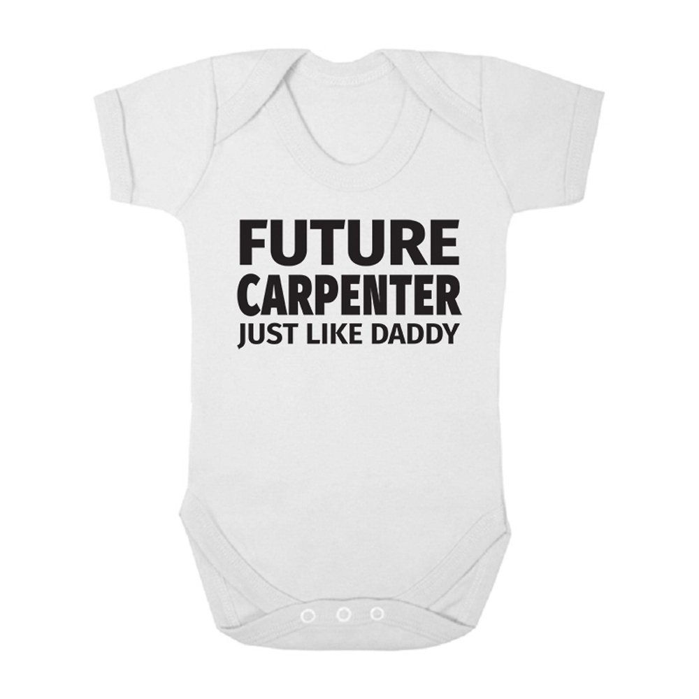 Shopagift Future Carpenter Like Daddy Cute Boys and Girls Baby Vest Bodysuit (White, 3-6 Months)