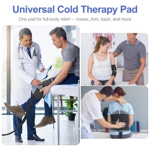 Image of Ice Machine for Knee After Surgery, Portable Cold Therapy Machine with Timer, Silent Pump, Pain Relief System, Comfort Pad for Knees Waist Elbows Hip and Ankle, Dad Gifts & Mom Gifts, Blue