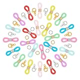 GORGECRAFT 130Pcs 8 Colors Glasses Chain Ends Colorful Adjustable Eyeglass Chain Strap Necklace Loop Holder Anti-Slip Rubber Connectors Loop Safety Retainer with Lobster Clasp for Sunglasses