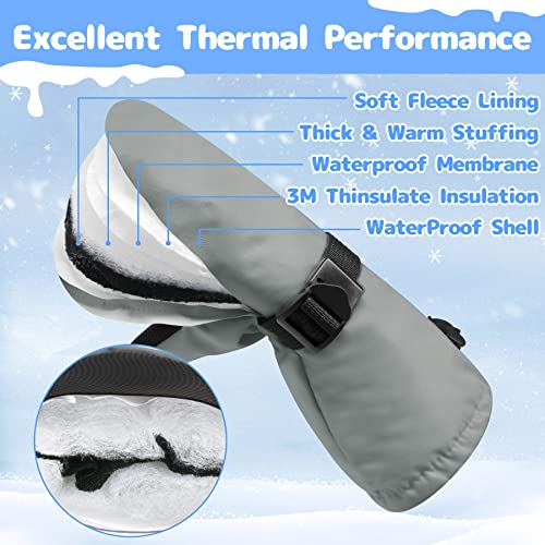 Olreco Toddler Snow Gloves Toddler Mittens Waterproof Kids Ski Gloves Thinsulate Baby Toddlers Winter Mittens for Kids 1-7Y4