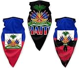 Ningboo 3pcs Haitian Haiti Flag Outdoor Half Face Scarf Bandana Breathable Neck Gaiter Balaclava