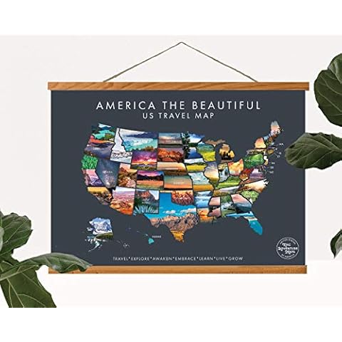 America The Beautiful USA Scratch Off Map + Magnetic Frame Kit- Interactive Travel Scratch Off Poster Reveals Beautiful Nature Photography - Beautiful Travel Map is a Great Gift for Travelers Cover