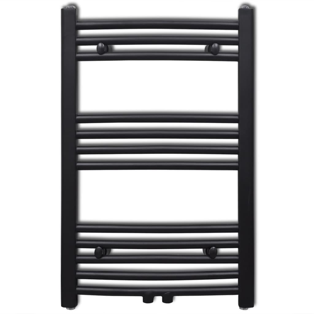 Meble przedmiot dom łazienka ogrzewanie wieszak na ręczniki grzejnik krzywa 500x764 mm czarny mebel