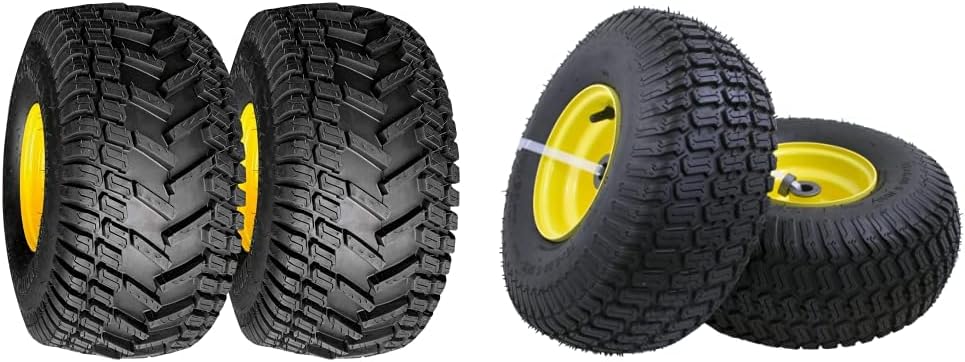 Turf Traction 20x8.00-8 Rear Tire Assembly Replacements for John Deere Riding Mowers, Set of 2 & Front Tire Assembly Replacement Compatible with 100 and 300 Series John Deere Riding Mowers, 2 pack