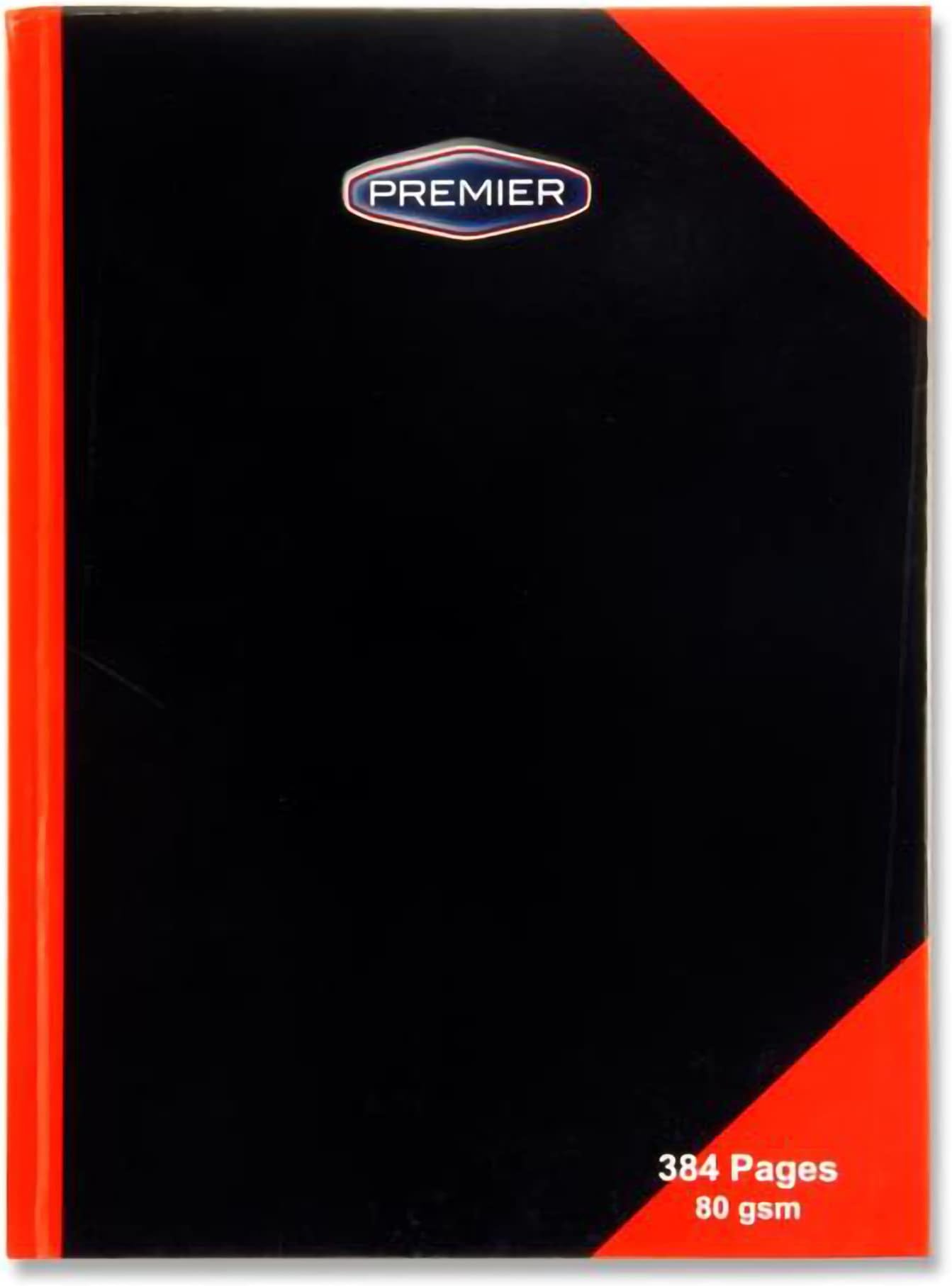 Premier Stationery A4 Hardcover Notebook. 384 Pages., Black/Red, S2872415