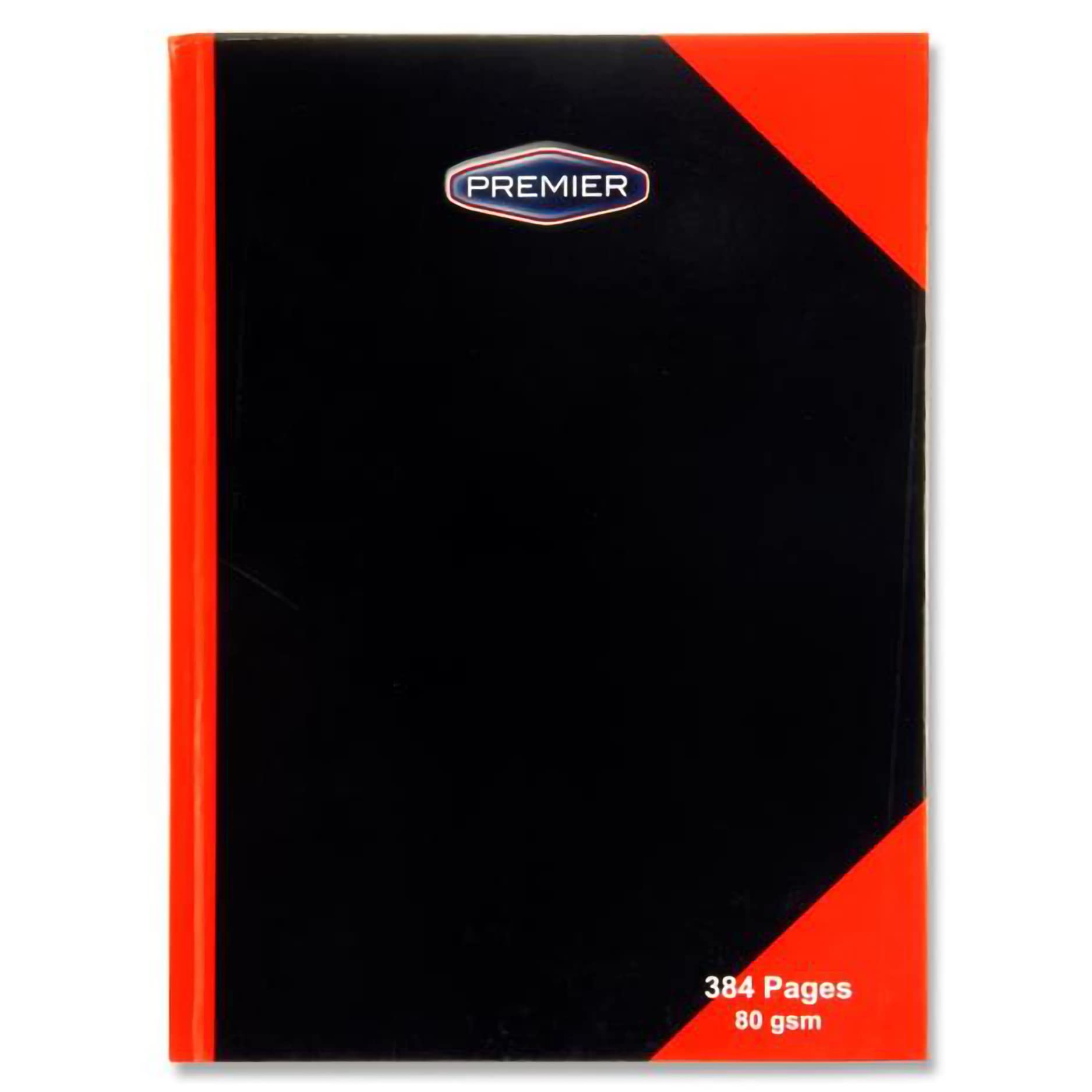 Premier Stationery A4 Hardcover Notebook. 384 Pages., Black/Red, S2872415