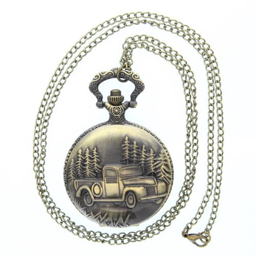 Fobtime Casual Vintage Large European Nostalgia Pickup Car Design Unisex Pocket Watches #TOP5