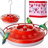 iBorn Hummingbird Feeders for Outdoors Hanging,Bee Proof...