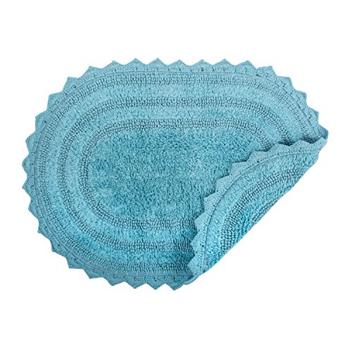 image for DII Ultra Soft Spa Cotton Crochet Oval Bath Mat or Rug Place in Front 