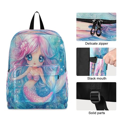 Dussdil Beautiful Cute Mermaid (1) Kids Backpack Backpacks for Boys Girls Teen School Bookbag Laptop Bag Daypack Large Travel Sports Bags4