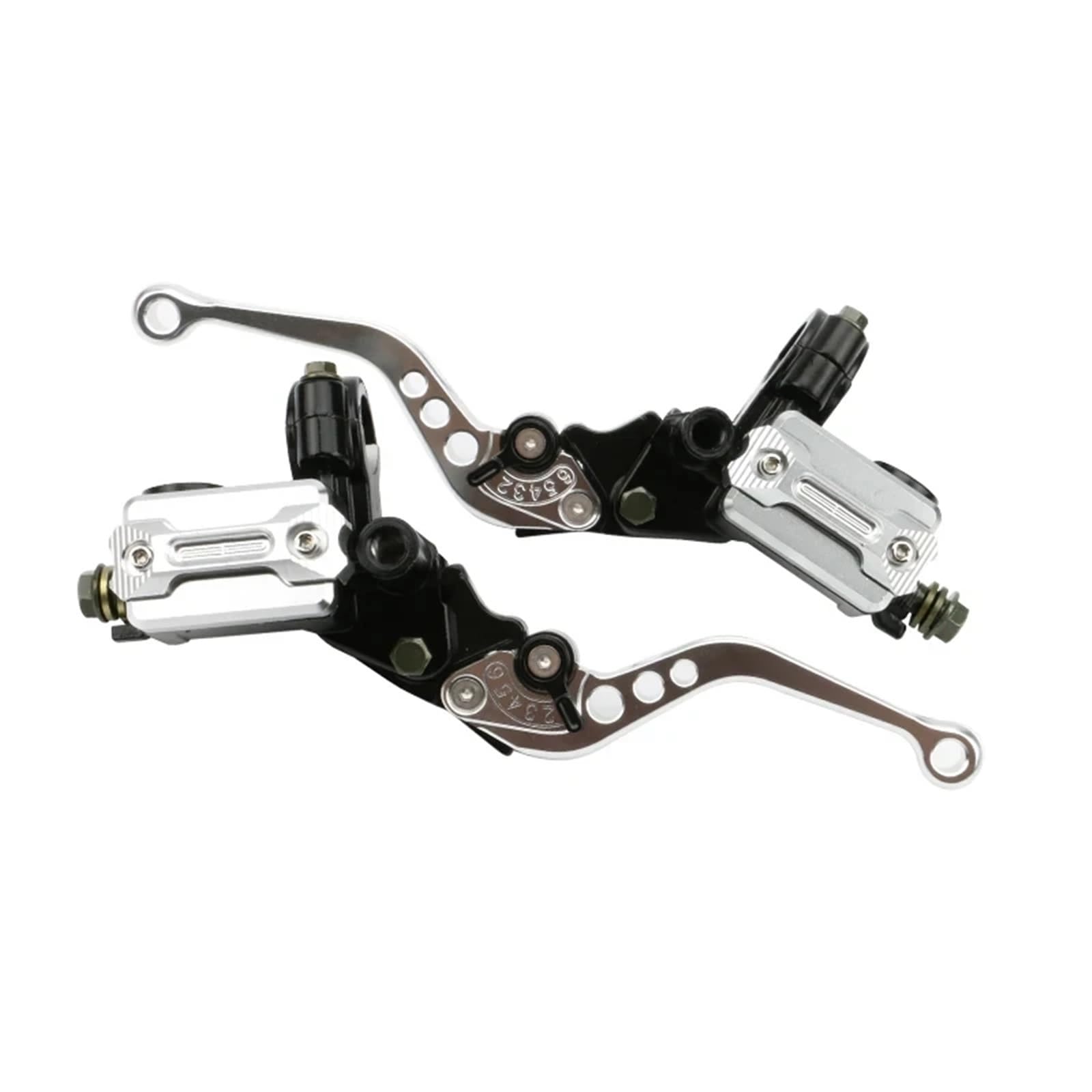BAYSGCQ Motorbike Brake Levers for ATV Quad Moped Scooter Universal Motorcycle Brake Handle Master Cylinder 22MM Hydraulic Clutch Lever Adjustment(Silver)
