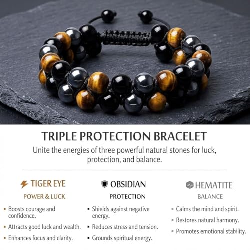 Pulsera de protección triple para hombres y mujeres miniatura 2
