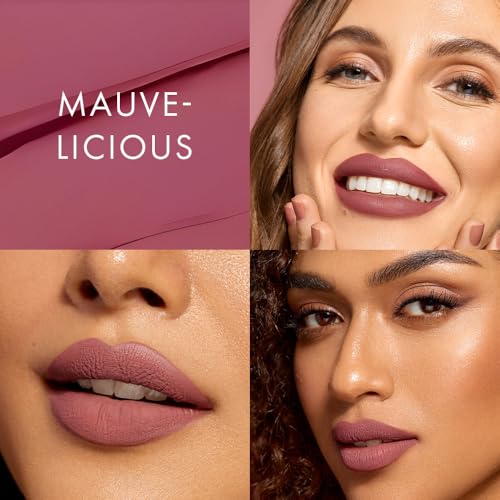Image of HYUE HydraMatte Liquid Lipstick | Barely Bold Bundle: Mauve-licious, Terracotta-Tease, Spicy Tan | 2.2 ml x 3 | Soft-Matte Long-Wear | With Jojoba, Almond & Gooseberry Extracts | Precision Applicator