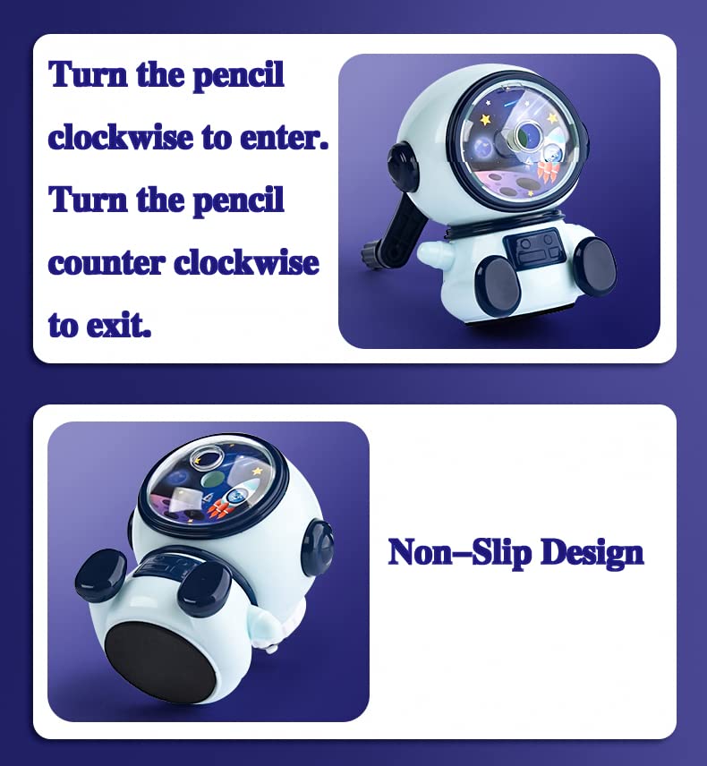 Manual Pencil Sharpener - Cute Pencil Sharpener With Pencil Saver Suitable For Colored Pencils(6-8mm), Kawaii Adorable For Pupil Students/Primary School/Classroom Back To School (Red-Rocket