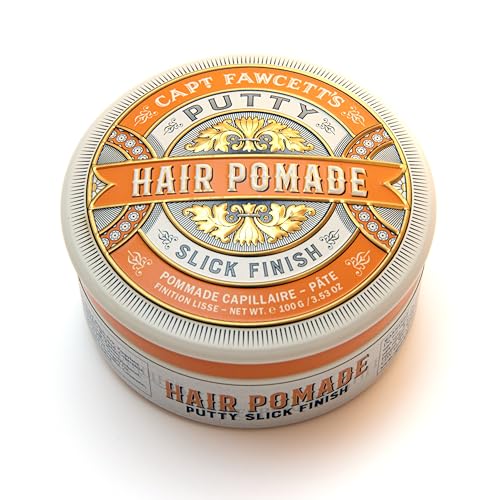 Captain Fawcett Putty Pomade - Pomata per capelli da uomo con finitura opaca, a tenuta forte, formula testurizzante, solubile in acqua, prodotta nel Regno Unito