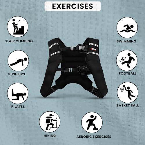 Xn8 Weighted Vest 3.5 kg 5 kg 8 kg 10 kg Adjustable Strap Neoprene Weighted Vests for Men Women Running Jogging Walking Gym Workout Strength Training - Image 7