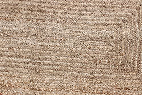 Tapis Kilim en jute extérieure aspect tressé pour salon de jardin carré
