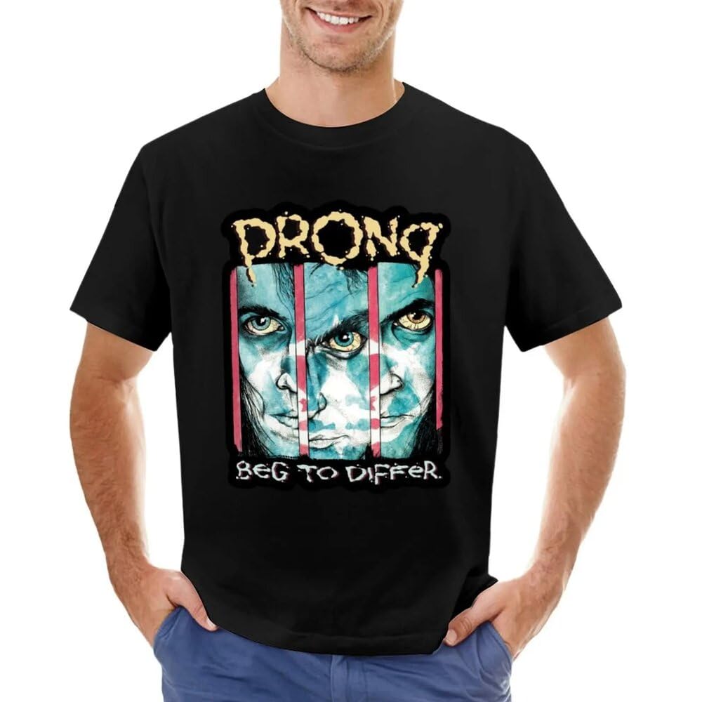Mkcshcbv Men's Black The Prong T-Shirt For A Aesthetic Clothes Cute Tops T Shirt Xxl
