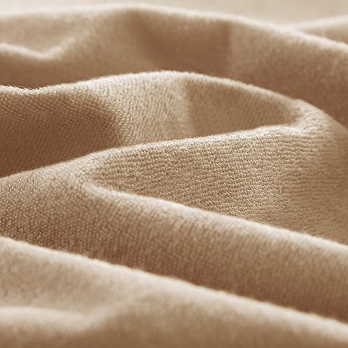 Image of Glassiano Cotton Feel Terry Ultra Soft Waterproof Mattress Protector | Breathable - Hypoallergenic Mattresses Cover with Elastic Strap for King Bed (72x75 inch|6x6.2 feet, Beige - Pack of 1)