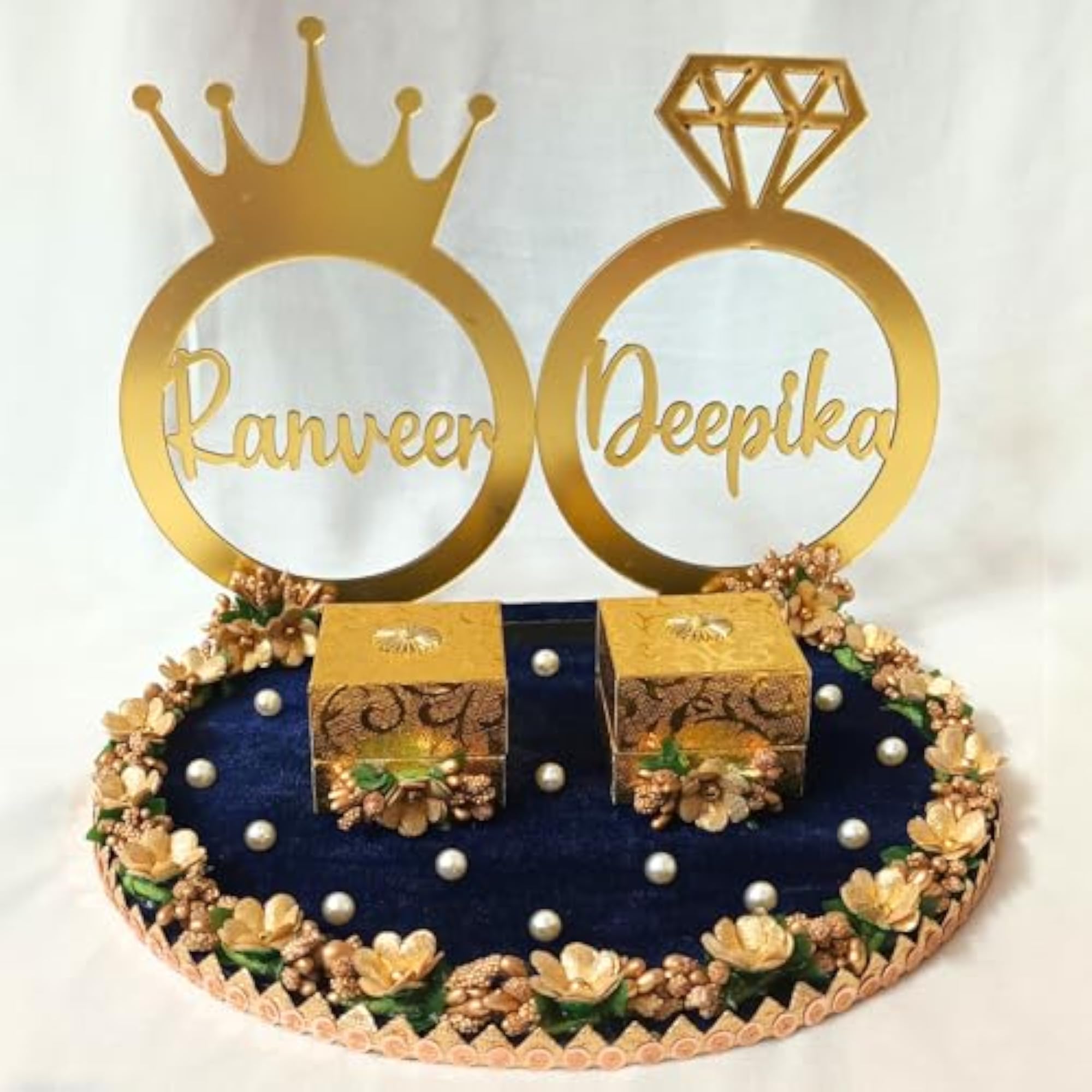 Personalized Engagement Ring Platter, Decorative Ring Tray