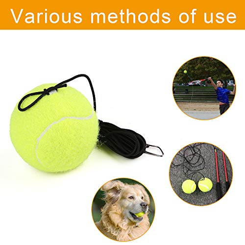 SCIONE Tennis Trainer Ball with String 4 Pack,Sport Tennis Stroke Tennis Ball with Elastic Rope-Back Training Gear Tennis Practice Tool for Single Tennis Player Outdoor Indoor Sport (12)