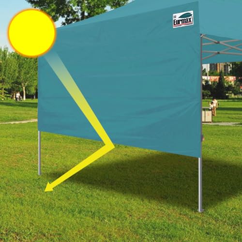 Image of Eurmax USA 10x4.8 Pop Up Canopy SunWall-UV Protection for Tents,Blocks Sunlight&Wind,Water Resistant Side Wall Only,Easy Hook & Loop Installation,Fit for 10FT Straight Leg Shelters&Gazebo,Turquoise