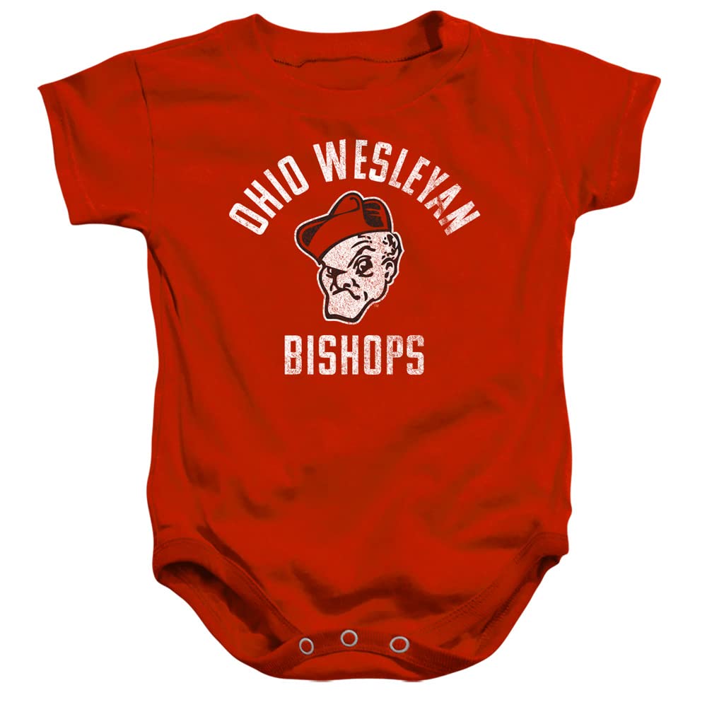 Ohio Wesleyan University Official Bishops Logo Unisex Infant Snap Suit for Baby,Red, 12 Months