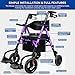 Foldable Rollator Walker for Seniors with Seat, Lightweight 2 in 1 Rolling Walkers Wheelchair Combo for Adult, Transport Chair with Brakes, Adjustable Seat and Handle, 300 Lb. Weight Capacity, Purple