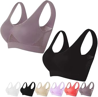 Breathable Cool Liftup Air Bra, 2Pack New Large Size Air Bra Breathable and Comfortable Mesh Sports Bra for Women