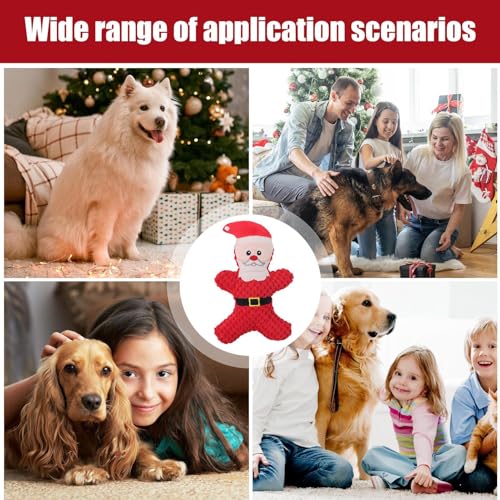 Weihnachtliches Hundespielzeug aus Plüsch | Niedliches Quietschendes Hundespielzeug – Gehirnstimulierendes Kauspielzeug – Niedliches Plüsch-Hundespielzeug mit Weihnachtsmotiv – interaktives