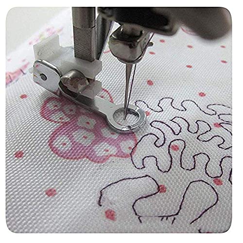 Fbshicung 4Pcs Large Metal Darning/Free Motion Presser Foot For Household Low Shank Brother Singer And More Sewing Machines Include Close Toe, Open Toe, Quilting Foot And Embroidery Foot #TOP6