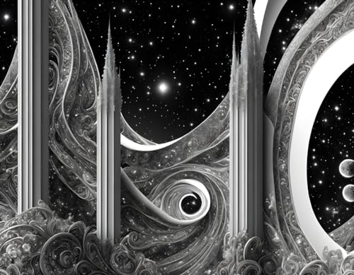 Peinture en noir et blanc d'Univers pour un salon moderne chic
