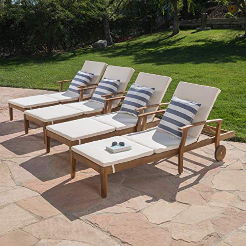 Great-Deal-Furniture-Daisy-Outdoor-Teak-Finish-Chaise-Lounge-with-Cream-Water-Resistant-Cushion-Set-of-4 51MFpjNY+oL